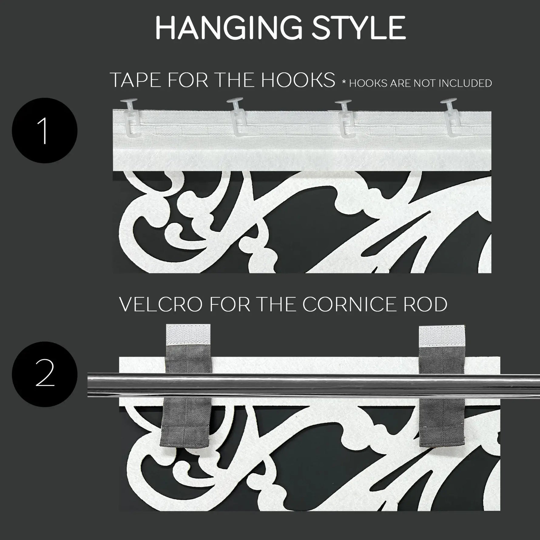 Hard Lace Window Curtains Decor,  Custom Original Curl Pelmet in Bohemian Style