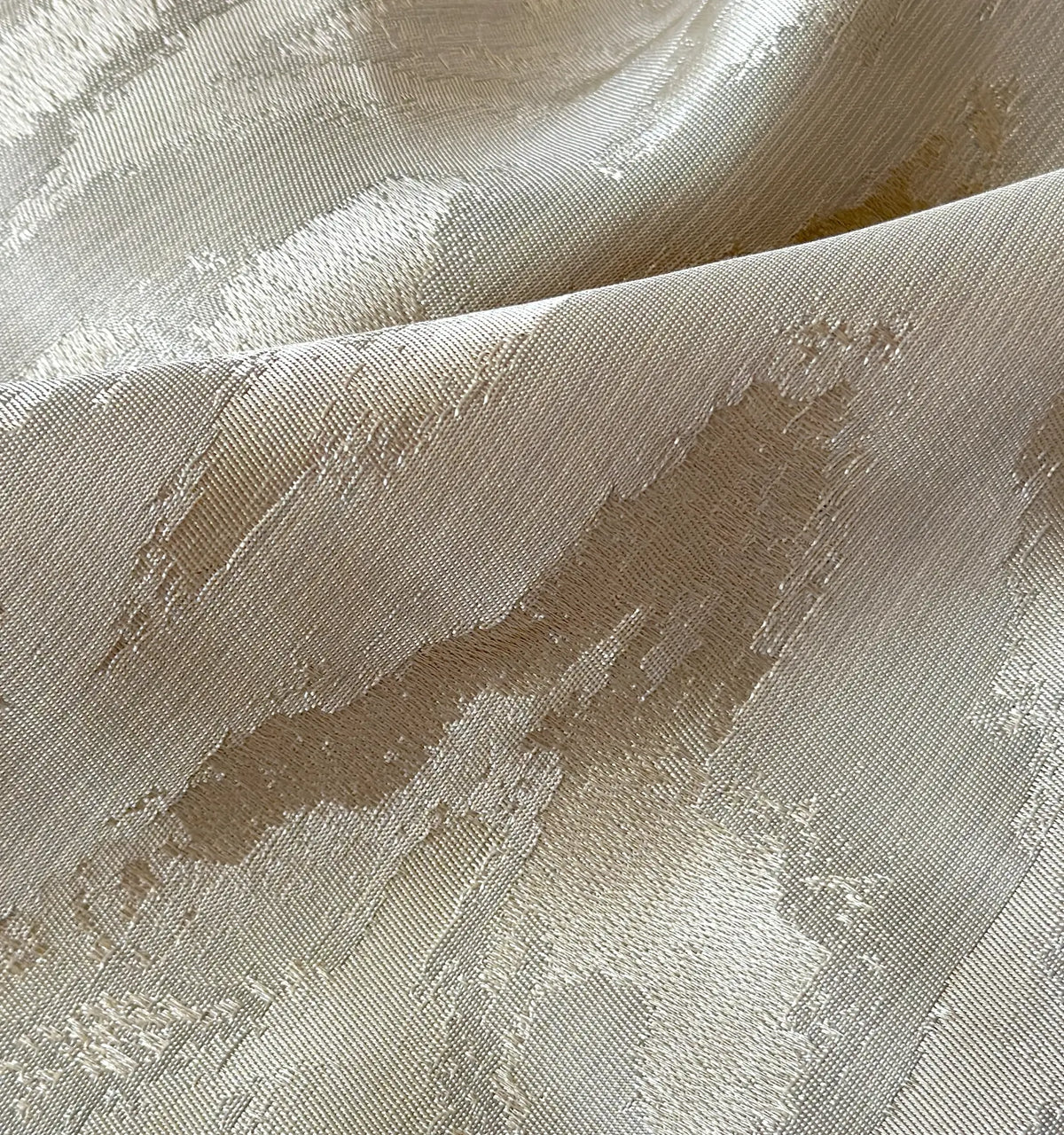 Jacquard Curtains Panel in Art Deco Style, Beige Patterned 