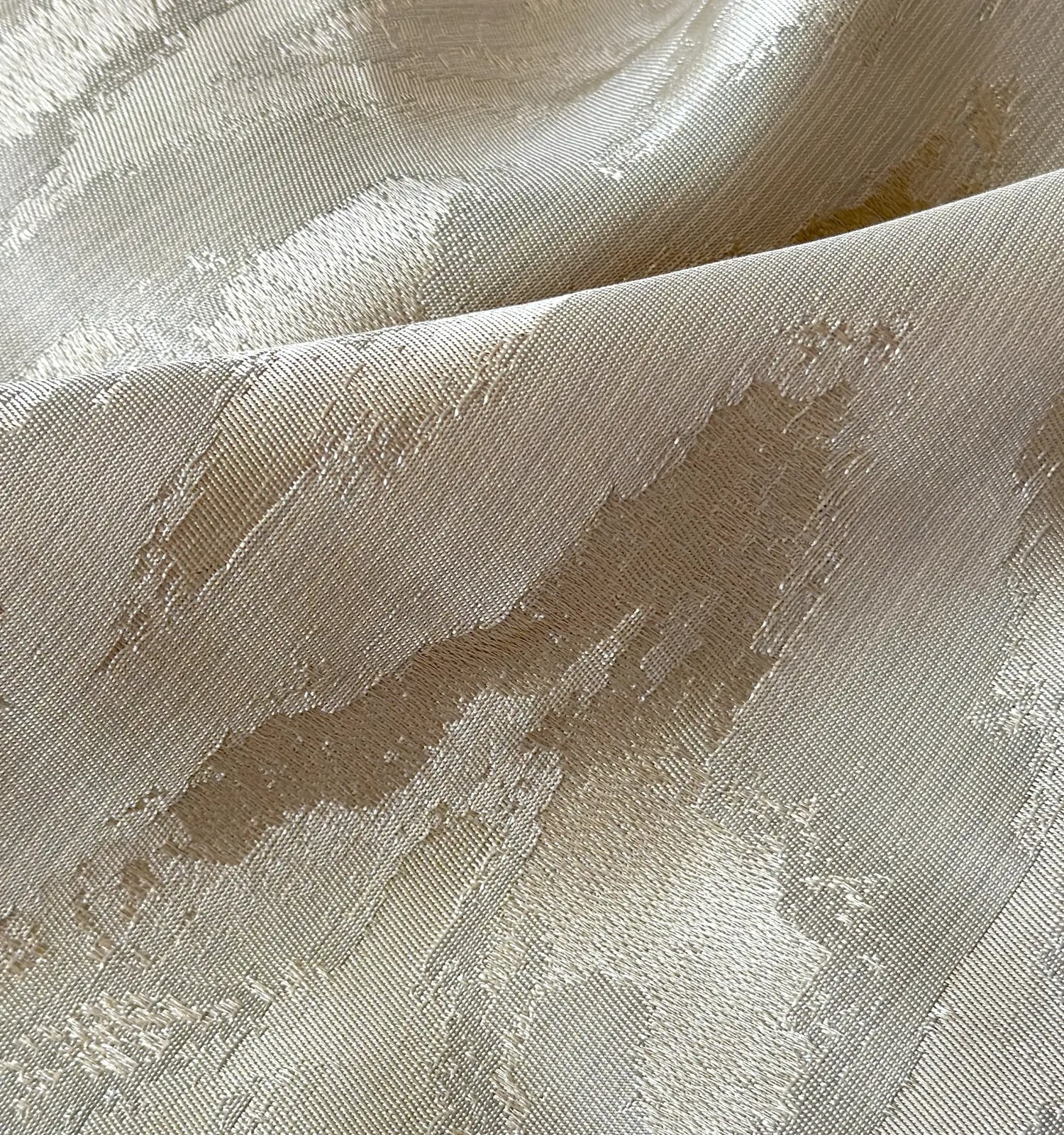 Jacquard Curtains Panel in Art Deco Style, Beige Patterned 