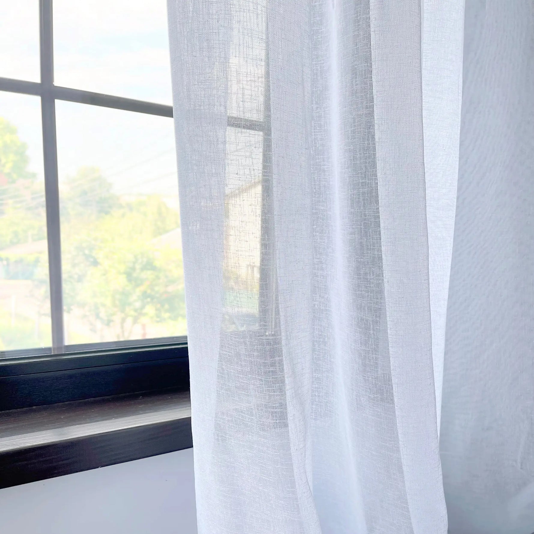 Sheer Curtains White Linen