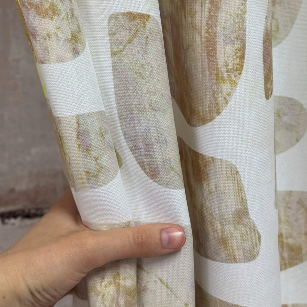Stylish Beige Stone Curtains with Abstract Patterns for Modern Homes