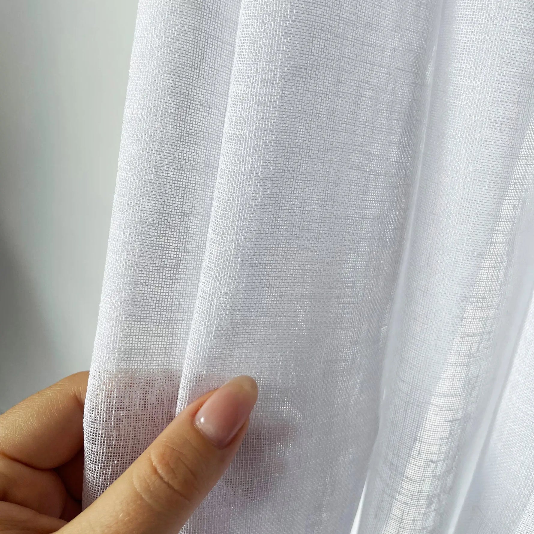 Sheer Curtains White Linen, Custom Soft Doorway Voile Curtain Panel