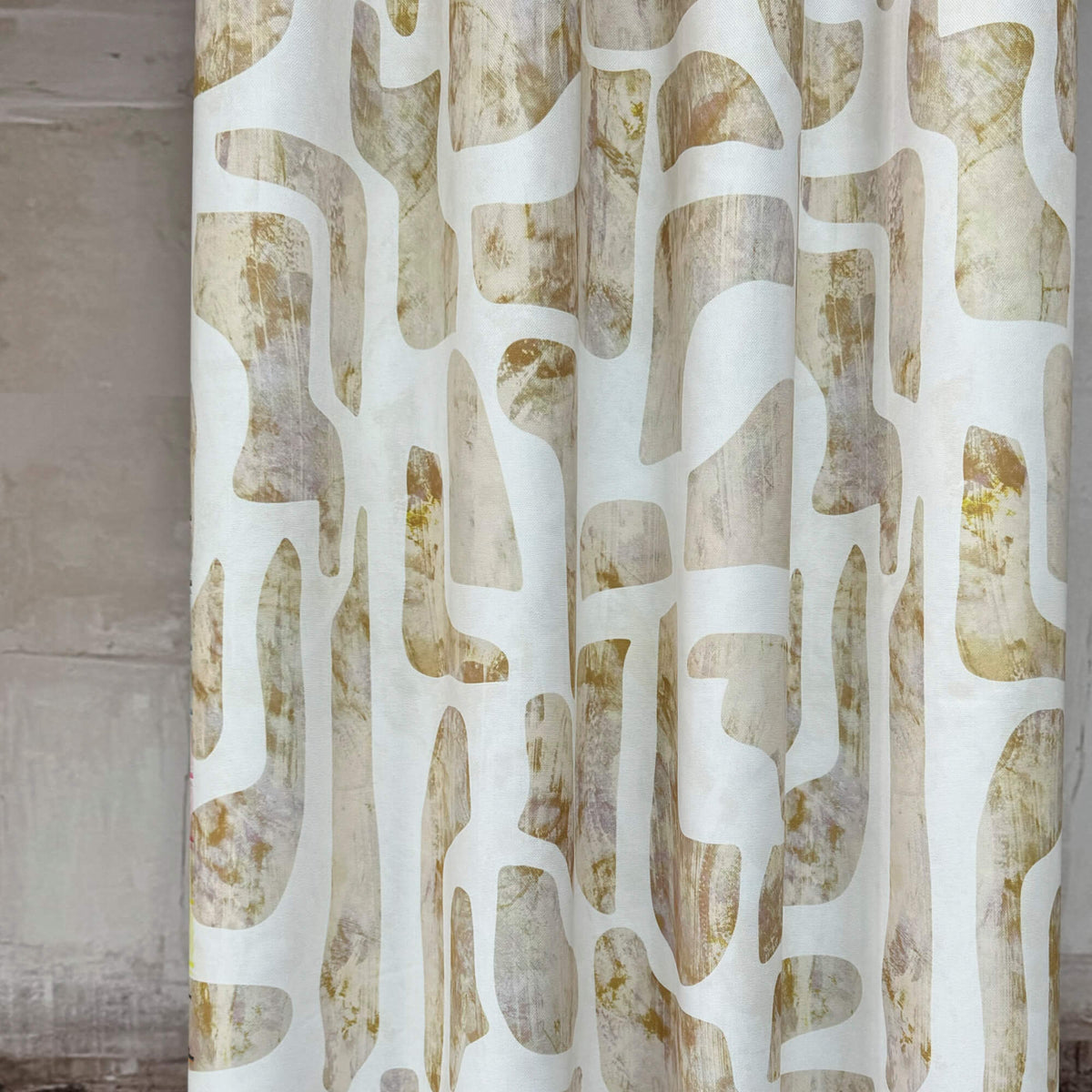 Stylish Beige Stone Curtains with Abstract Patterns for Modern Homes
