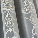 Rich Damask Ruffled Voile Living Room Tulle