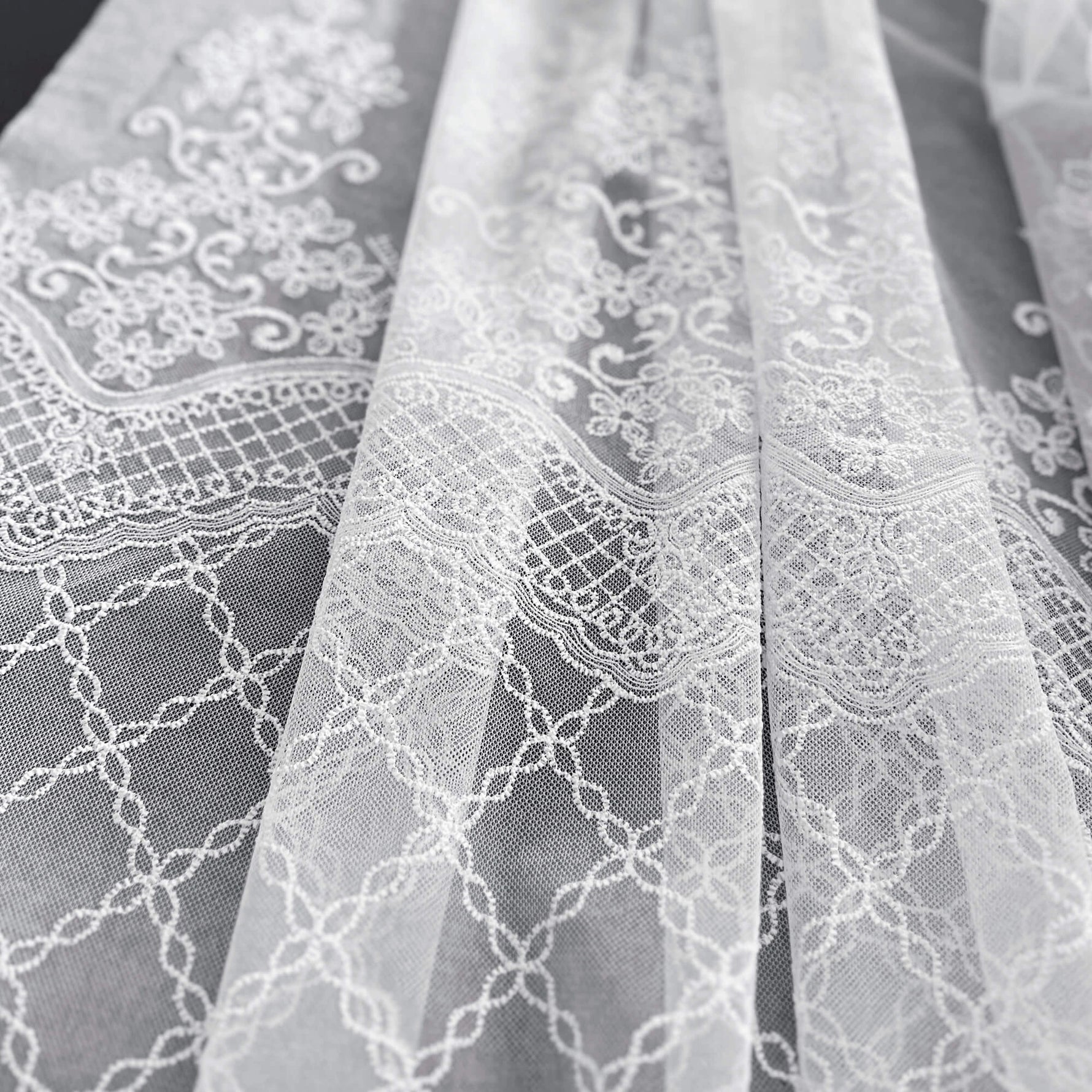 Lace Sheer Voile Curtains Embroidered 