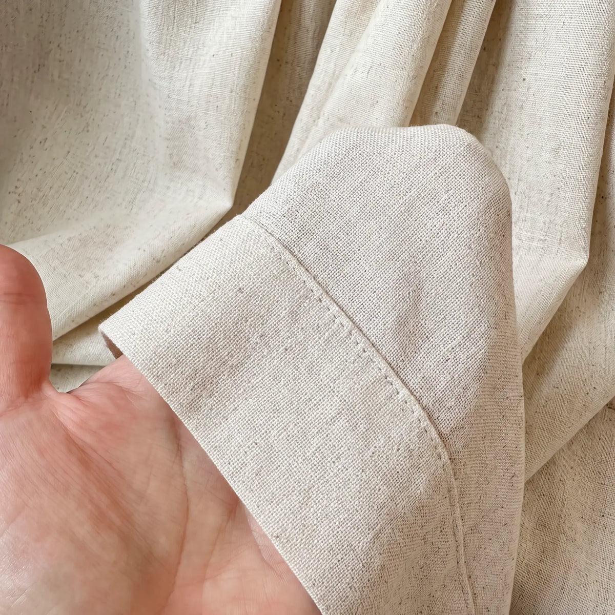 Rustic Oatmeal Linen Sidelight French Door Curtain