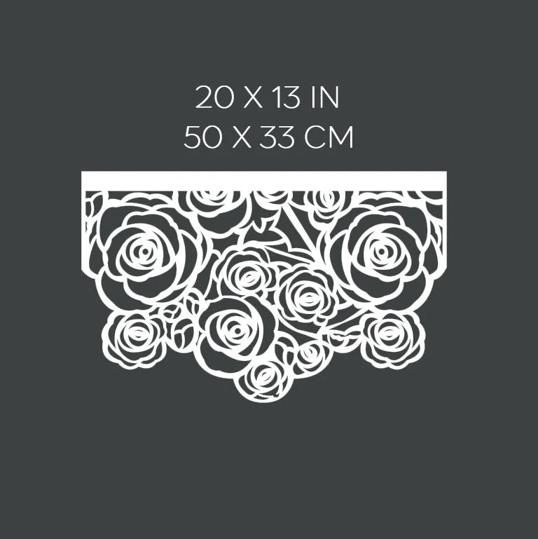Curtain Lambrequin Openwork  for Windows Decor, floral style