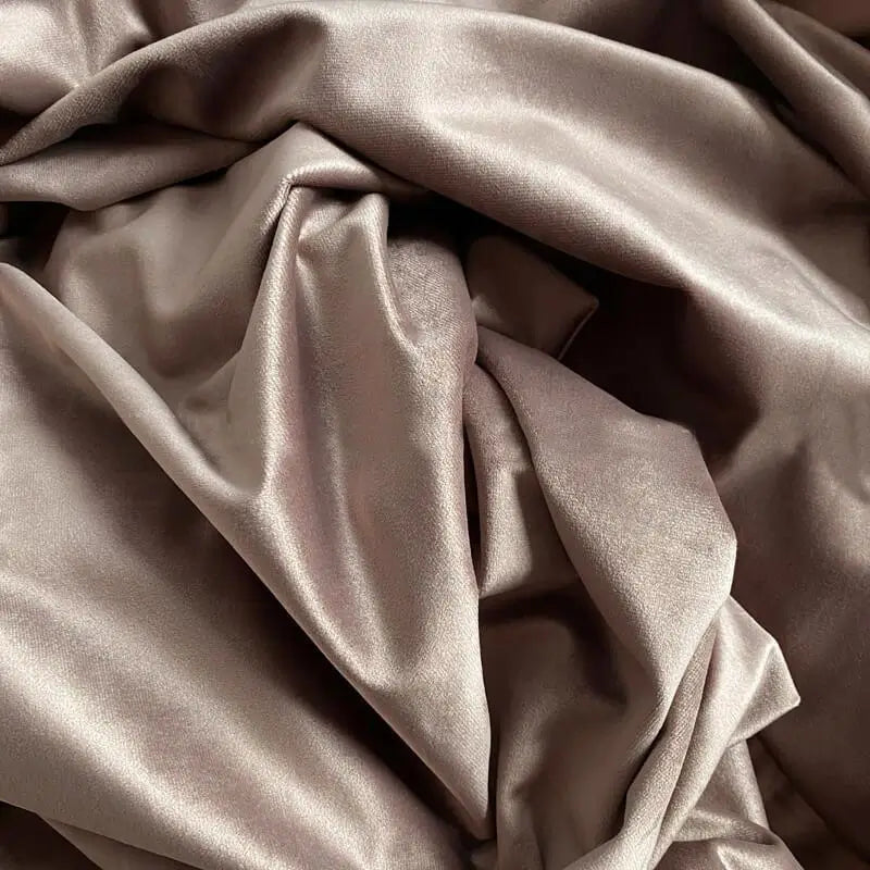 Fabric for Velvet Long Panel Curtains in Trendy Powder Beige Color for Living Room, Bedroom Windows Home Decor