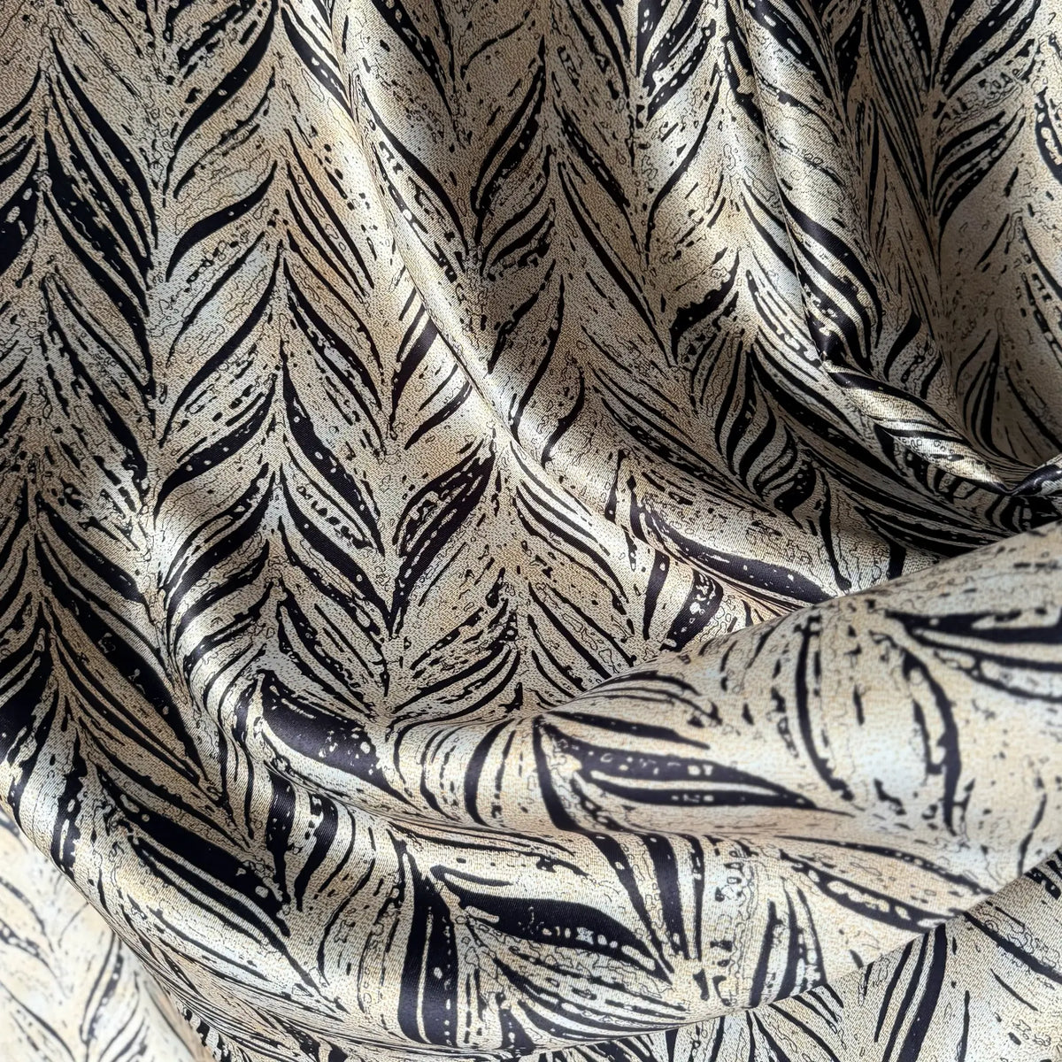 Art Deco Gold and Black Curtains, Custom Drapery for Elegant Living Room