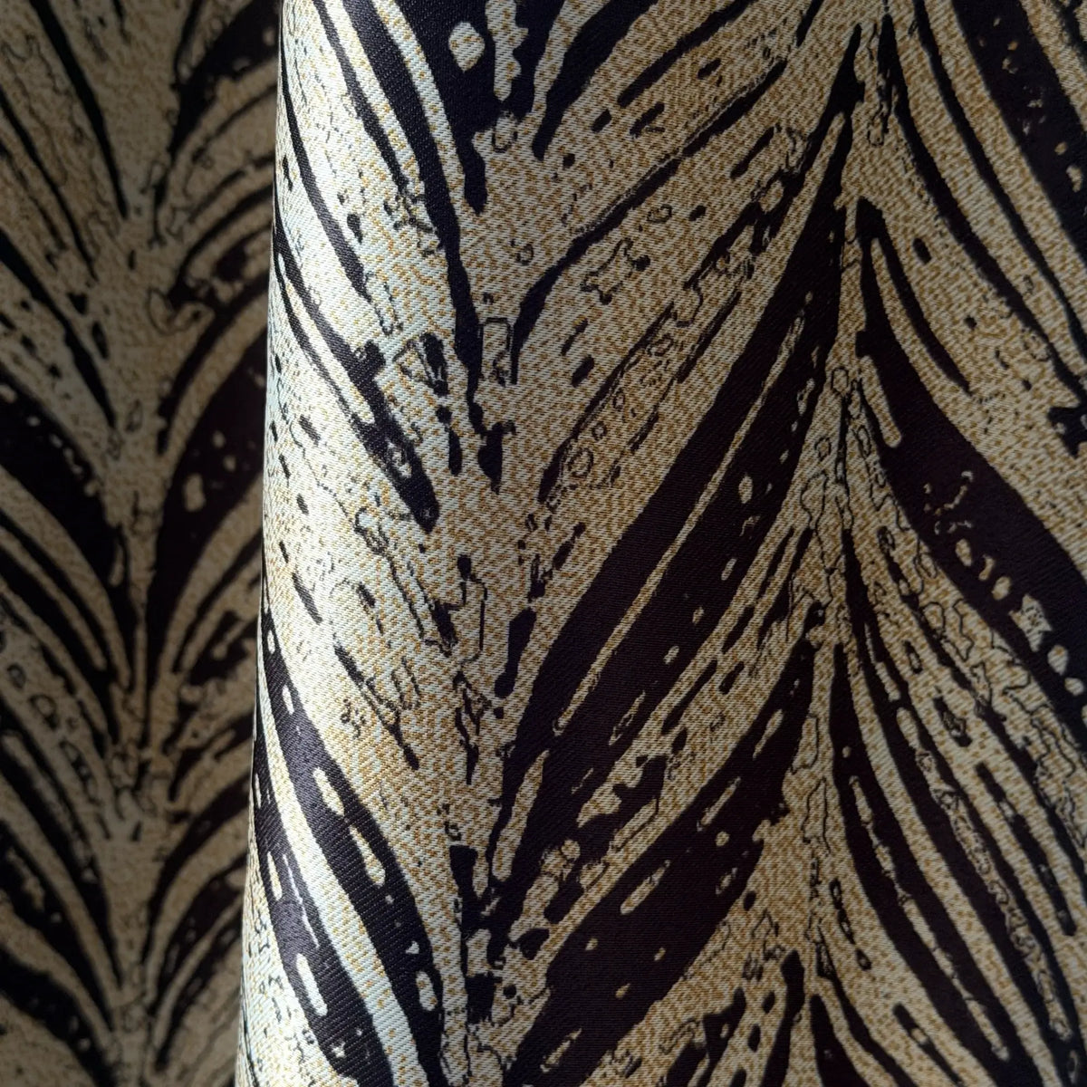 Art Deco Gold and Black Curtains, Custom Drapery for Elegant Living Room