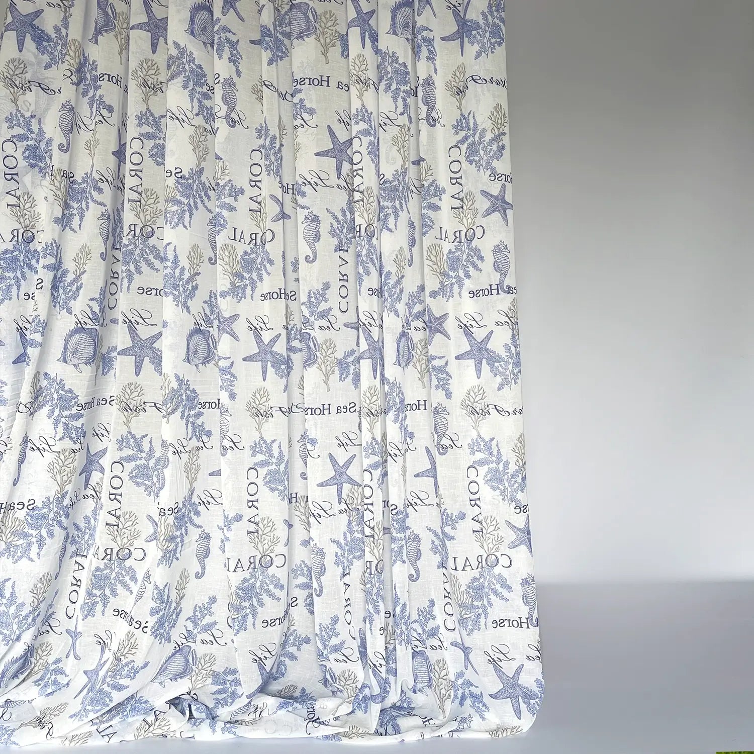 Linen Sheer Curtains with Soft Structure - Nautical MARINE, Custom Linen Blend Doorway Sheer Panel