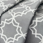 Gray fabric with white geometric pattern