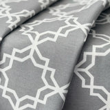 Gray fabric with white geometric pattern