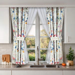 Kitchen Curtains Set with Small Wildflowers Design