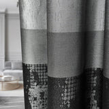  Curtain Panels Striped Gray for Living Room, Custom Minimalistic & Trendy Interior Drapes