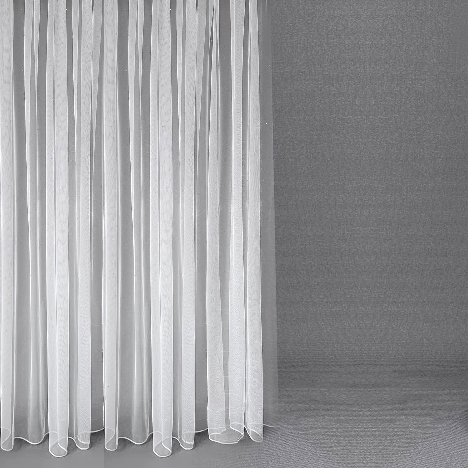 Fatin Sheer Curtains with Shiny Rhinestones, Elegant Plain Soft Tulle Drapes
