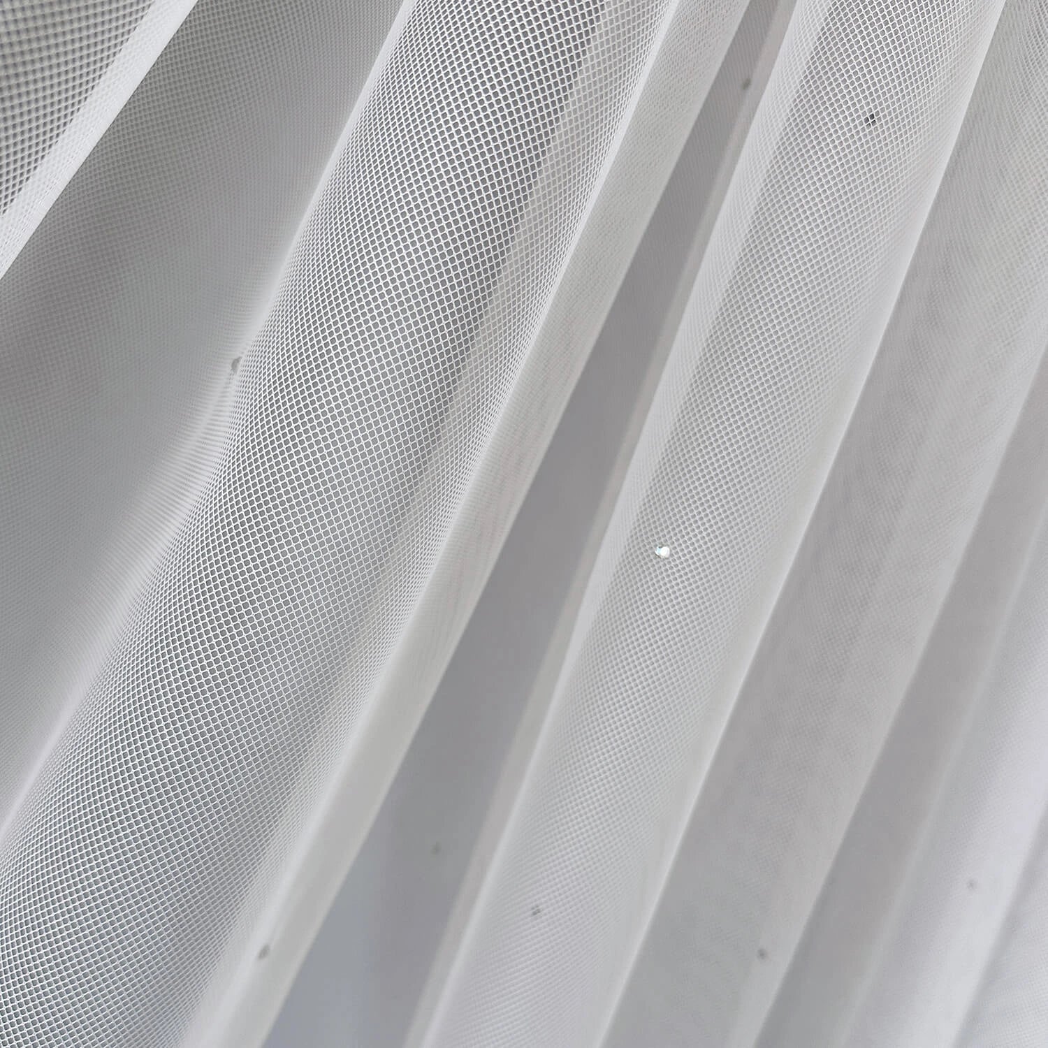 Fatin Sheer Curtains with Shiny Rhinestones, Elegant Plain Soft Tulle Drapes