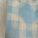 Turquoise blue lightweight jacquard curtains with geometric patterned fabric