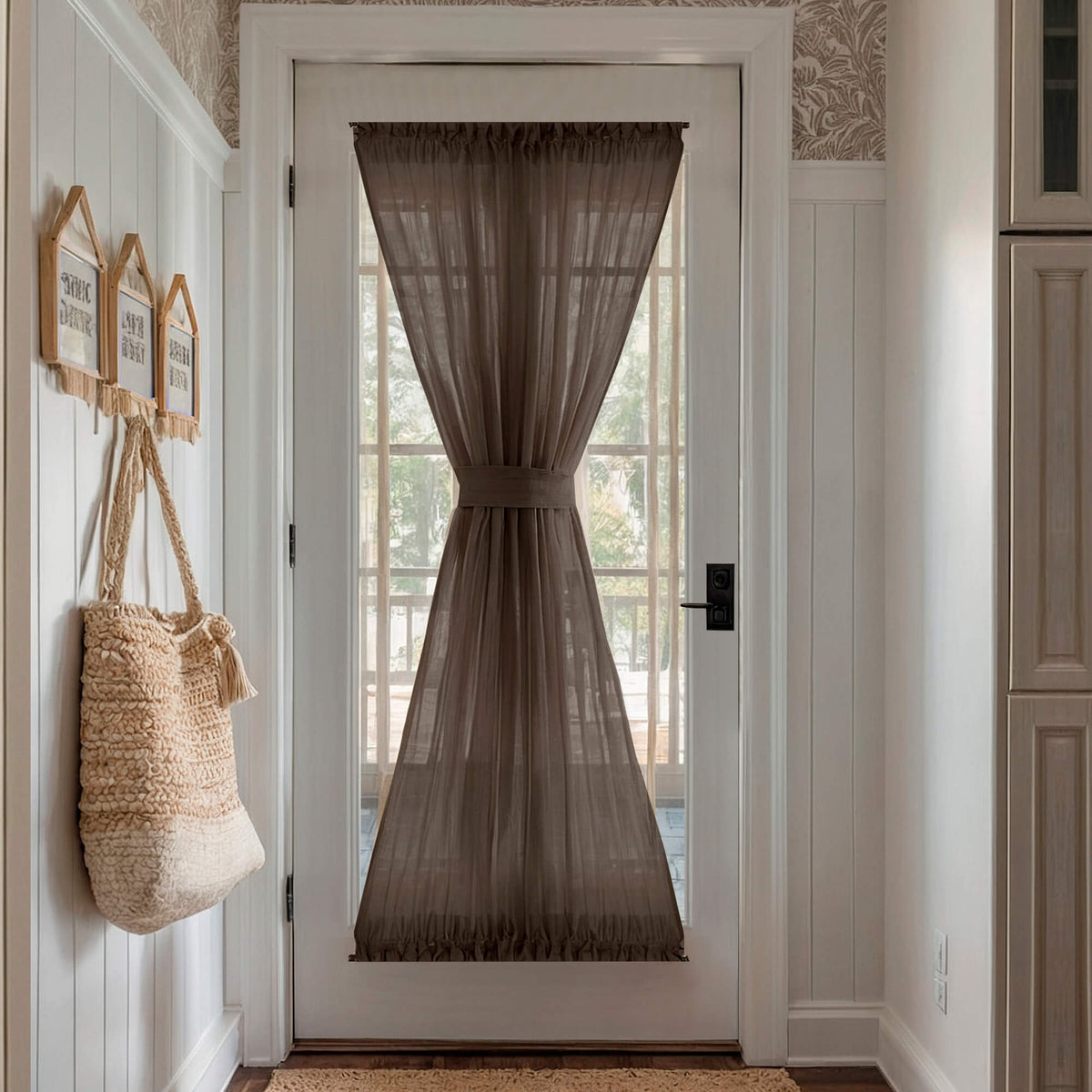French Front Door Panel Curtains brown