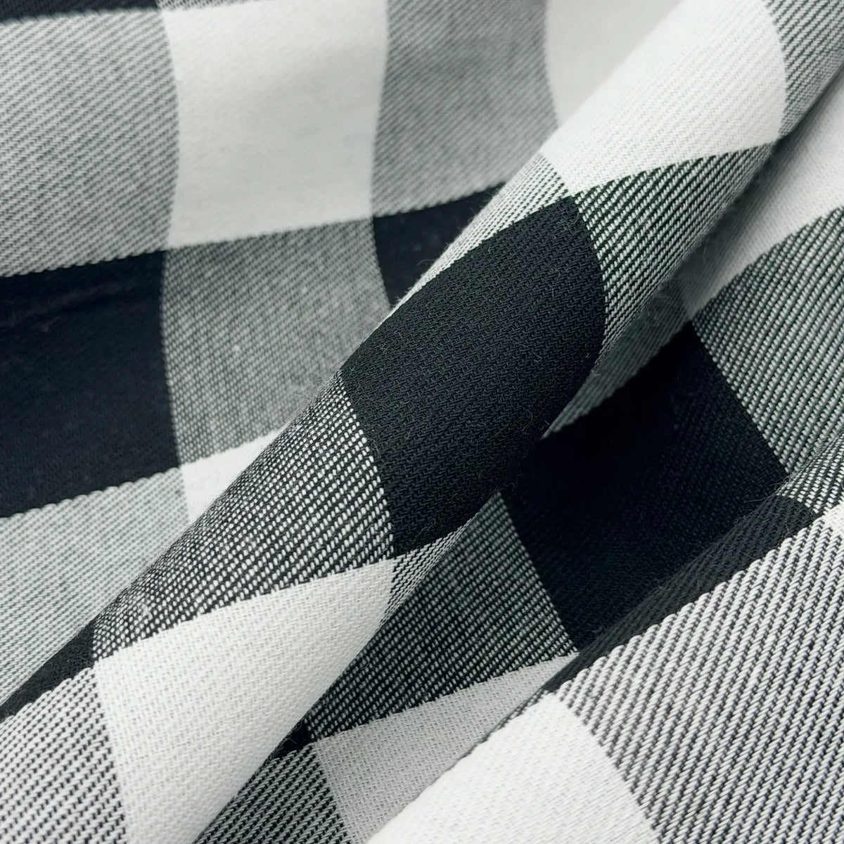 Black and White Buffalo Check French Door Curtain – Plaid Door Sash Curtain with Top & Bottom Rod Pockets