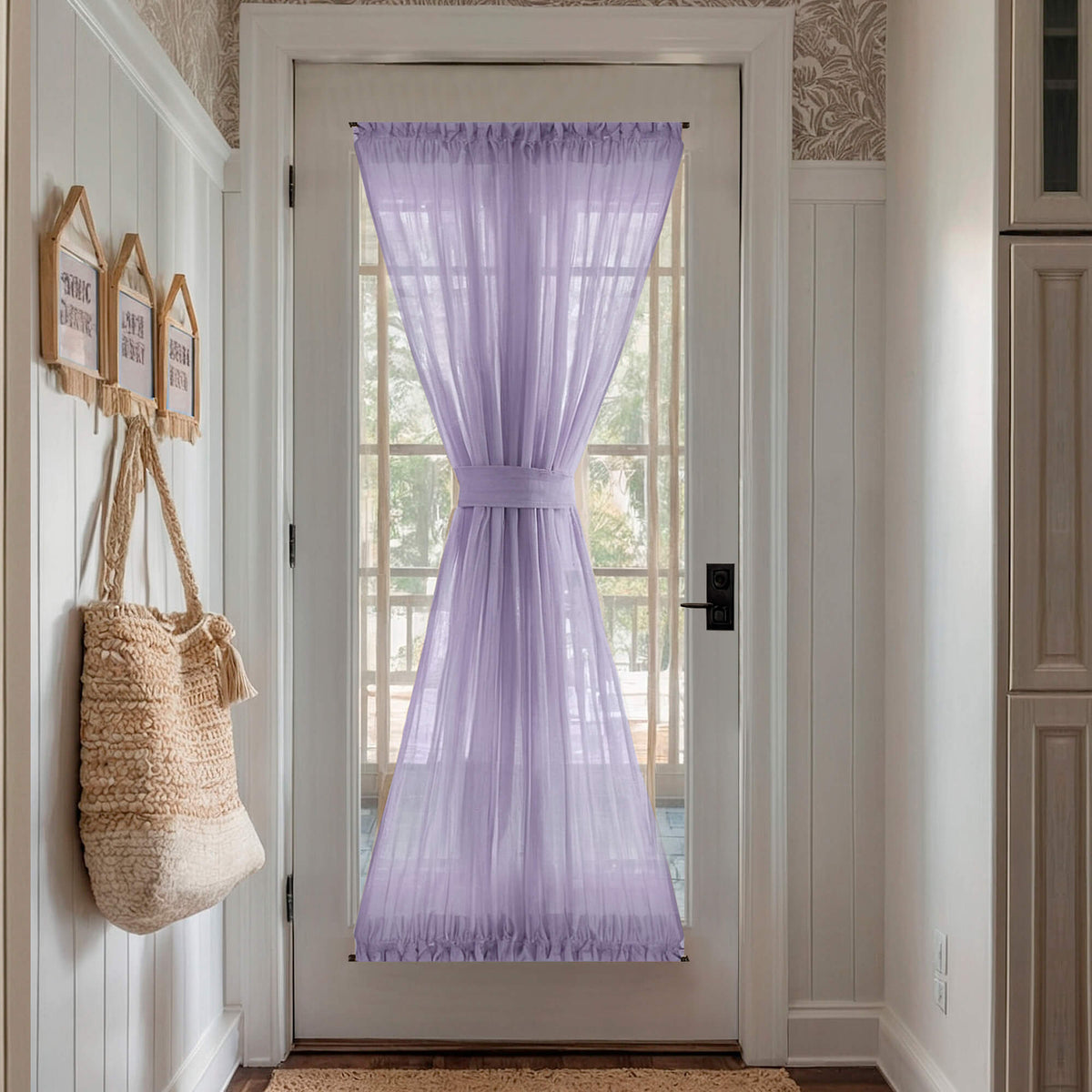 French Front Door Panel Curtains purple