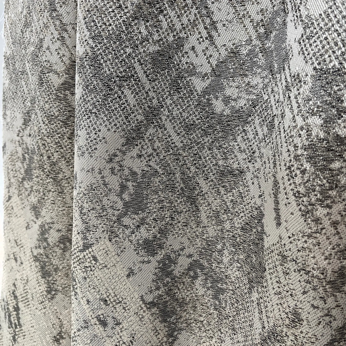 Jacquard Drapery Curtain Modern Abstract Patterned in Taupe Gray 