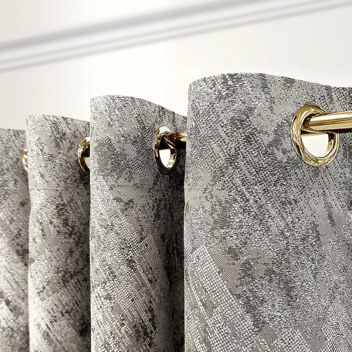Jacquard Drapery Curtain Modern Abstract Patterned in Taupe Gray 