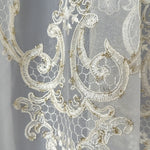 Sheer Curtains with Arabic Lace Rich Gold Embroidery