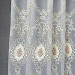 Sheer Curtains with Arabic Lace Rich Gold Embroidery