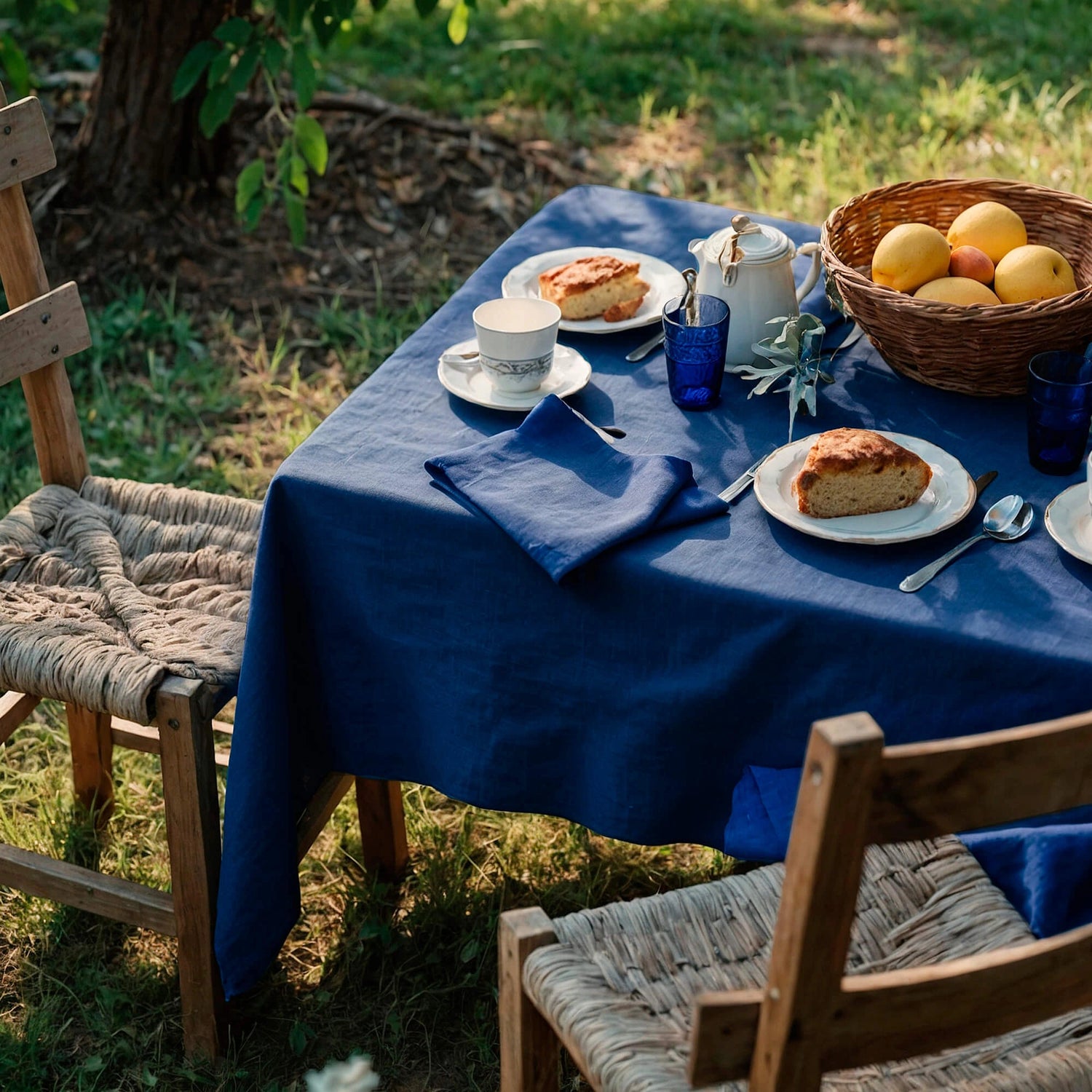 Tablecloth Linen blue Custom size