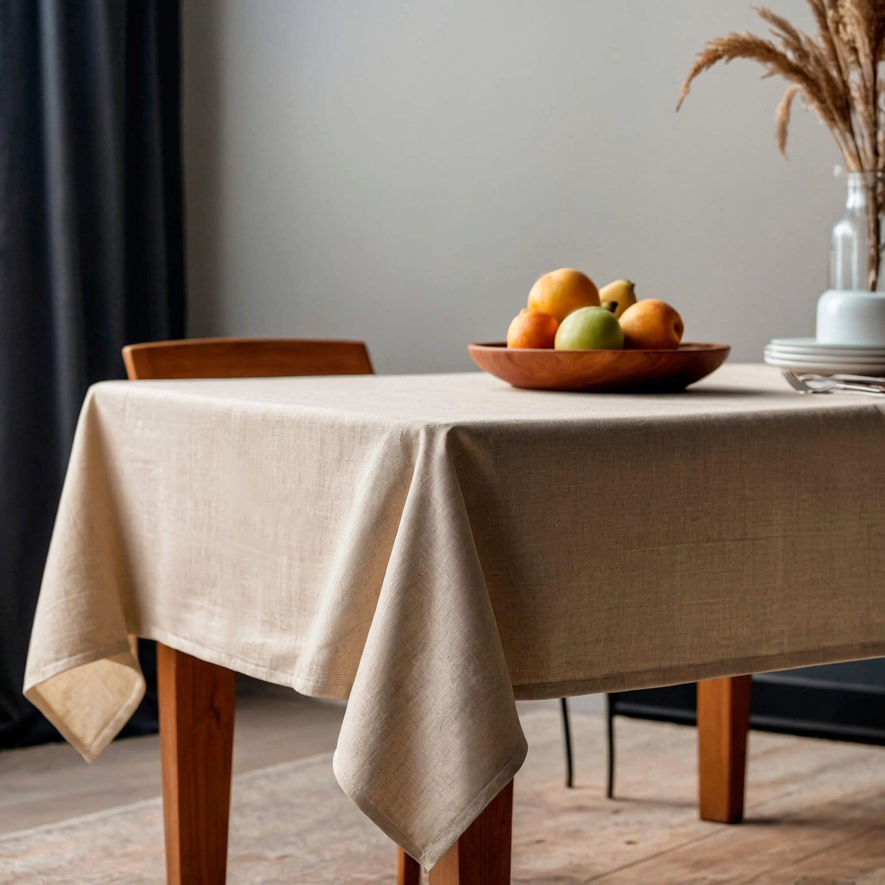 Tablecloth Linen Custom beige rectangular