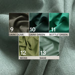 linen fabric in green colors