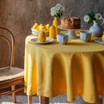 Tablecloth Linen yellow Custom size