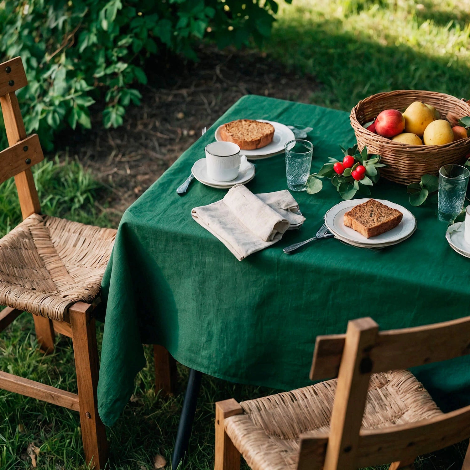 Tablecloth Linen Personalized Green Colors - Oval - Round - Square, Custom Farmhouse Large Wedding Table Cloth