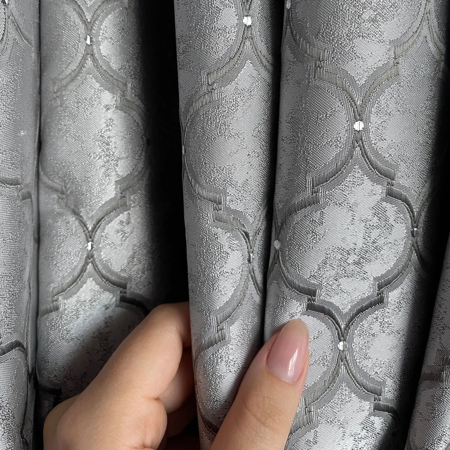 Curtain Panels Silver Gray, Elegant Custom Made in Art Deco Style 