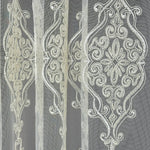 Off-White Sheer Lace Curtains with Embroidery