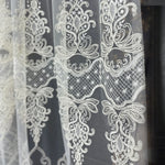 Off-White Sheer Lace Curtains with Embroidery