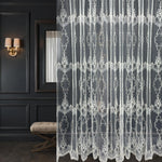 Off-White Sheer Lace Curtains with Embroidery Luxury