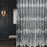 Off-White Sheer Lace Curtains with Embroidery Luxury