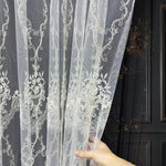 Off-White Sheer Lace Curtains with Embroidery Luxury