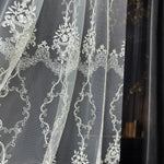 Off-White Sheer Lace Curtains with Embroidery Luxury