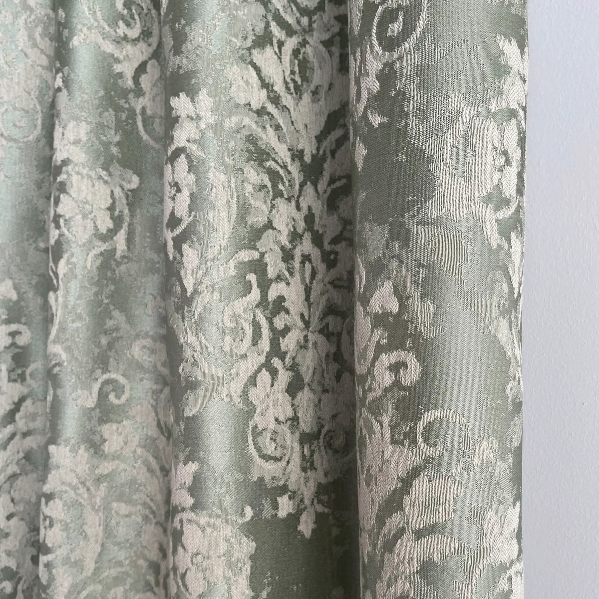 Vintage Damask Sage Green Jacquard Drapes, Luxury Curtains  for Living Room