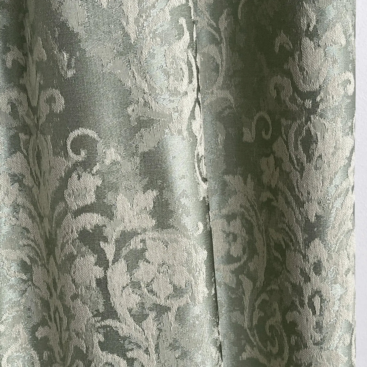 Vintage Damask Sage Green Jacquard Drapes, Luxury Curtains  for Living Room