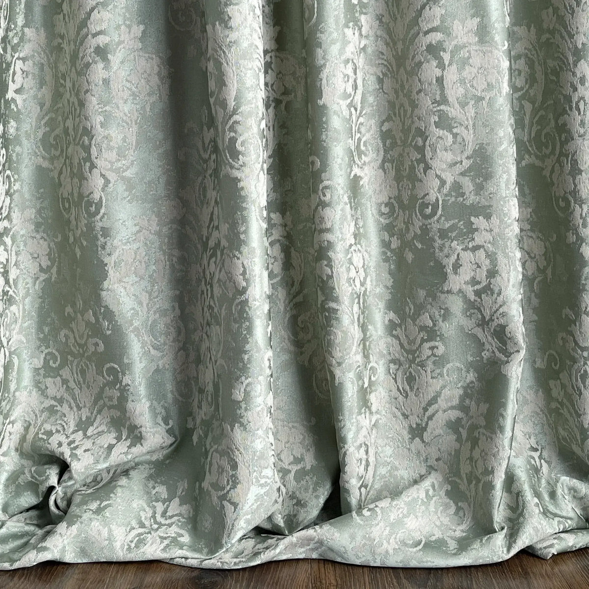 Vintage Damask Sage Green Jacquard Drapes, Luxury Curtains  for Living Room