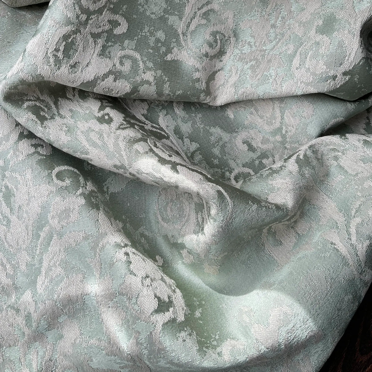 Vintage Damask Sage Green Jacquard Drapes, Luxury Curtains  for Living Room