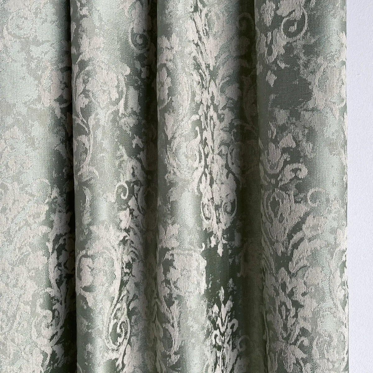 Vintage Damask Sage Green Jacquard Drapes, Luxury Curtains  for Living Room
