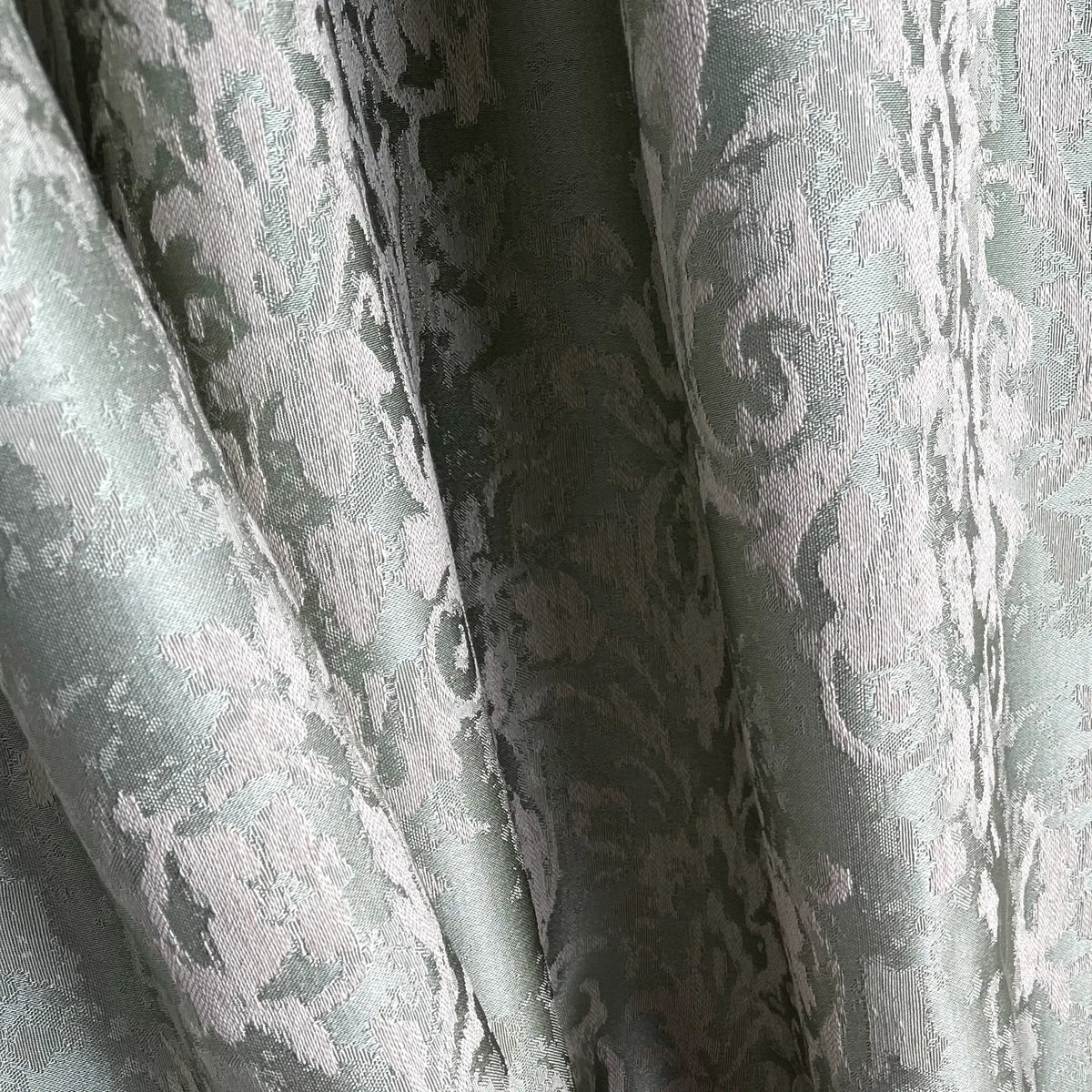 Vintage Damask Sage Green Jacquard Drapes, Luxury Curtains  for Living Room
