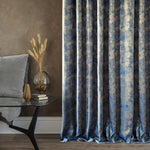 Curtains Modern Blue Gold Patterned