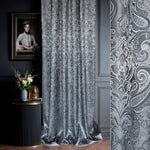 Curtains gray Paisley in the interior