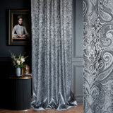 Curtains gray Paisley in the interior